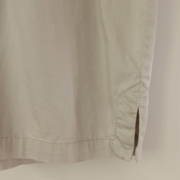 Ann Taylor Loft Khaki Safari Button Tab Sleeve Collared Dress SP Tan Pockets - Picture 4 of 16